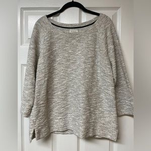 NWOT Lou & Grey White Gold Metallic Top Size L